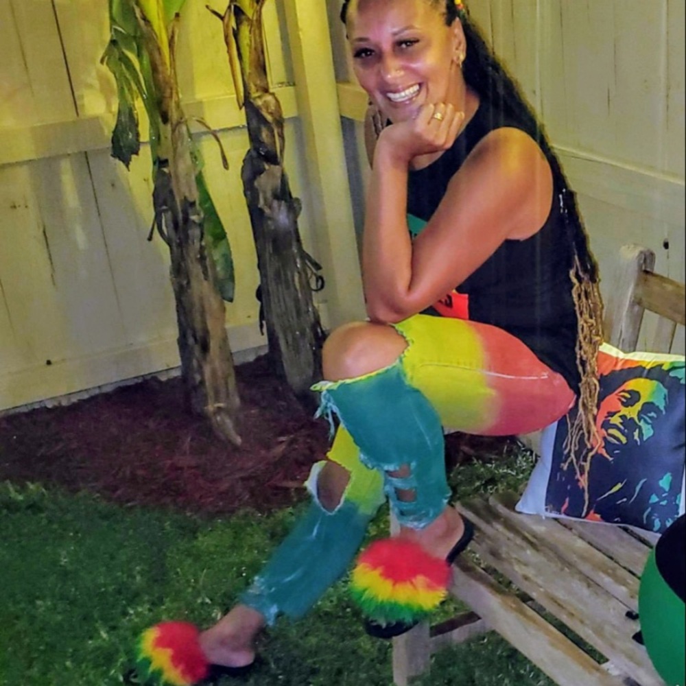 Rasta Fur Slides